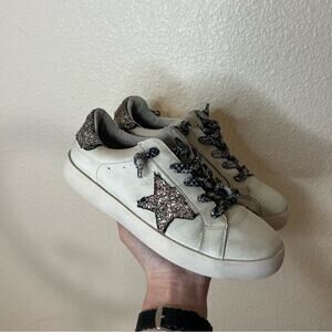Lola and the Boys Star Glitter distressed leather sneakers 37